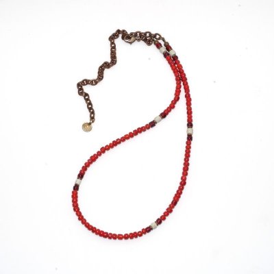 画像2: 【White Hearts】2way Necklace BROWN RED Purple red x White