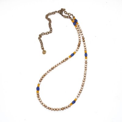 画像2: 【Seed beads】2way Necklace WHITE Yellow x blue