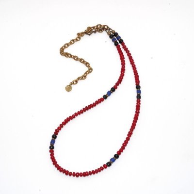 画像2: 【White Hearts】2way Necklace DEEP RED Black x Blue