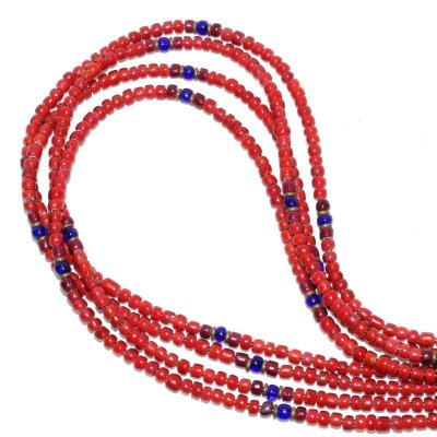 画像1: 【White Hearts】2way Necklace BROWN RED Purple red x Blue