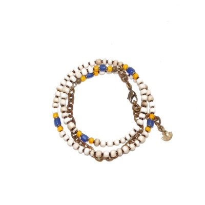 画像3: 【Seed beads】2way Necklace WHITE Yellow x blue
