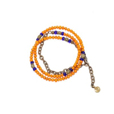 画像3: 【White Hearts】2way Necklace ORANGE Blue x Olive