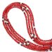 画像1: 【White Hearts】2way Necklace BROWN RED Purple red x White (1)