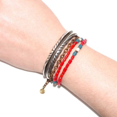 画像4: 【White Hearts】2way Necklace TUBE RED Light blue x White