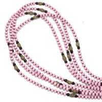 【Seed beads】2way Necklace MASAI PINK Black x Olive