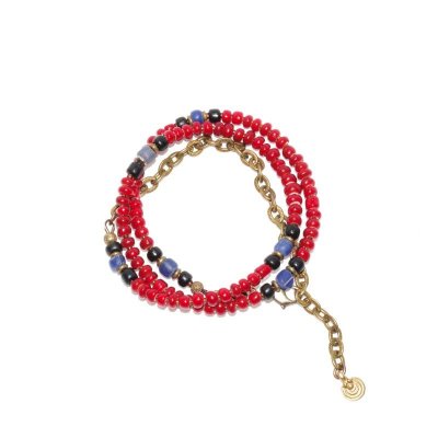 画像3: 【White Hearts】2way Necklace DEEP RED Black x Blue