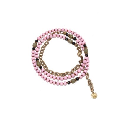 画像3: 【Seed beads】2way Necklace MASAI PINK Black x Olive