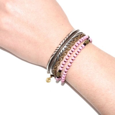 画像4: 【Seed beads】2way Necklace MASAI PINK Black x Olive
