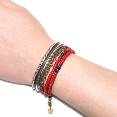 画像4: 【White Hearts】2way Necklace BROWN RED Purple red x Blue