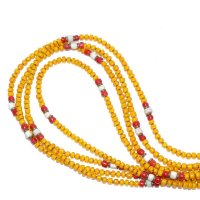【White Hearts】2way Necklace YELLOW Brown red x White