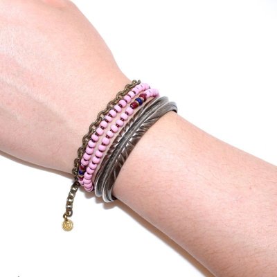 画像4: 【Seed beads】2way Necklace MASAI PINK Purple red x Blue