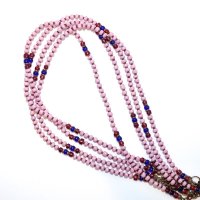 【Seed beads】2way Necklace MASAI PINK Purple red x Blue