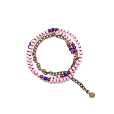 画像3: 【Seed beads】2way Necklace MASAI PINK Purple red x Blue