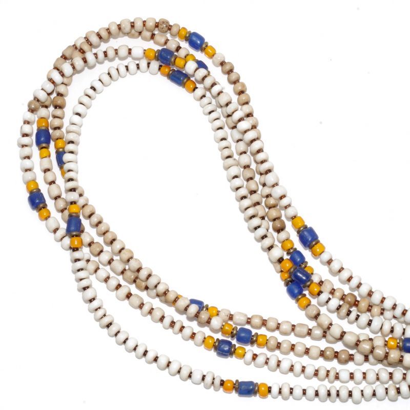 【Seed beads】2way Necklace WHITE Yellow x blue