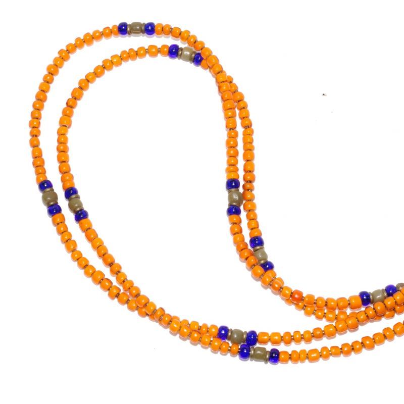 【White Hearts】2way Necklace ORANGE Blue x Olive