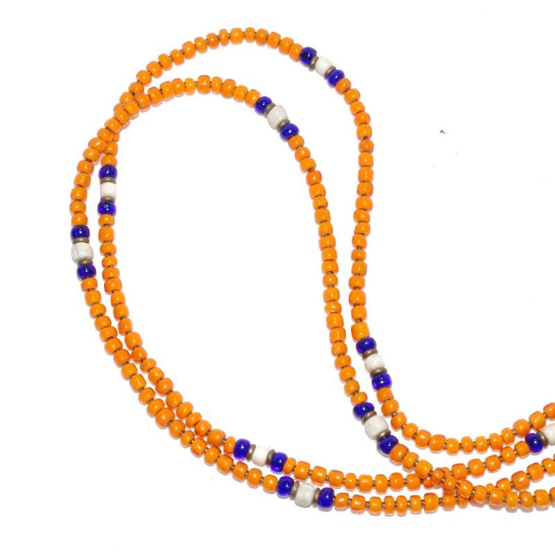 【White Hearts】2way Necklace ORANGE Blue x White
