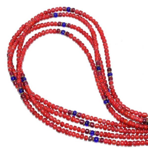 画像1: 【White Hearts】2way Necklace BROWN RED Purple red x Blue (1)