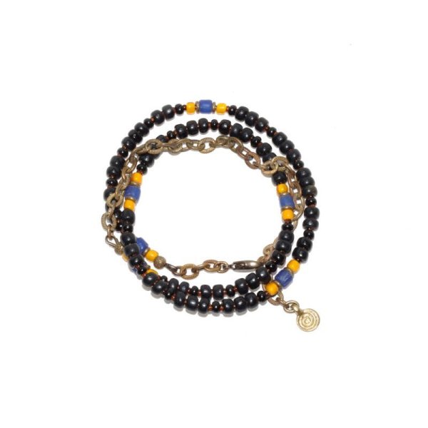 画像3: 【Seed beads】2way Necklace BLACK Yellow x Blue (3)
